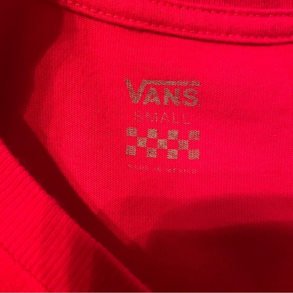 Vans Women’s Long Sleeve Cropped T-Shirt Red and black Size Small - Picture 2 of 6